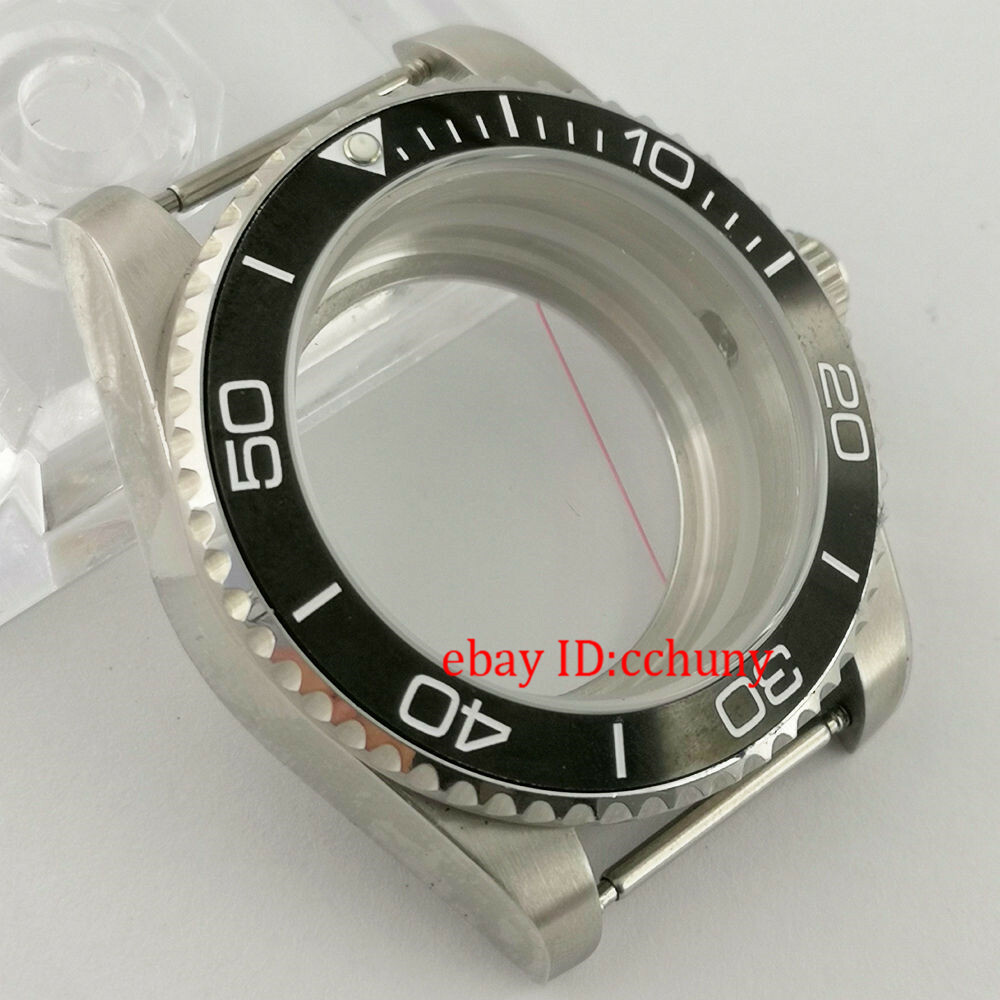 40mm sapphire Watch Case Black Ceramic Bezel Fit NH35 NH36 NH35A 36A Movement