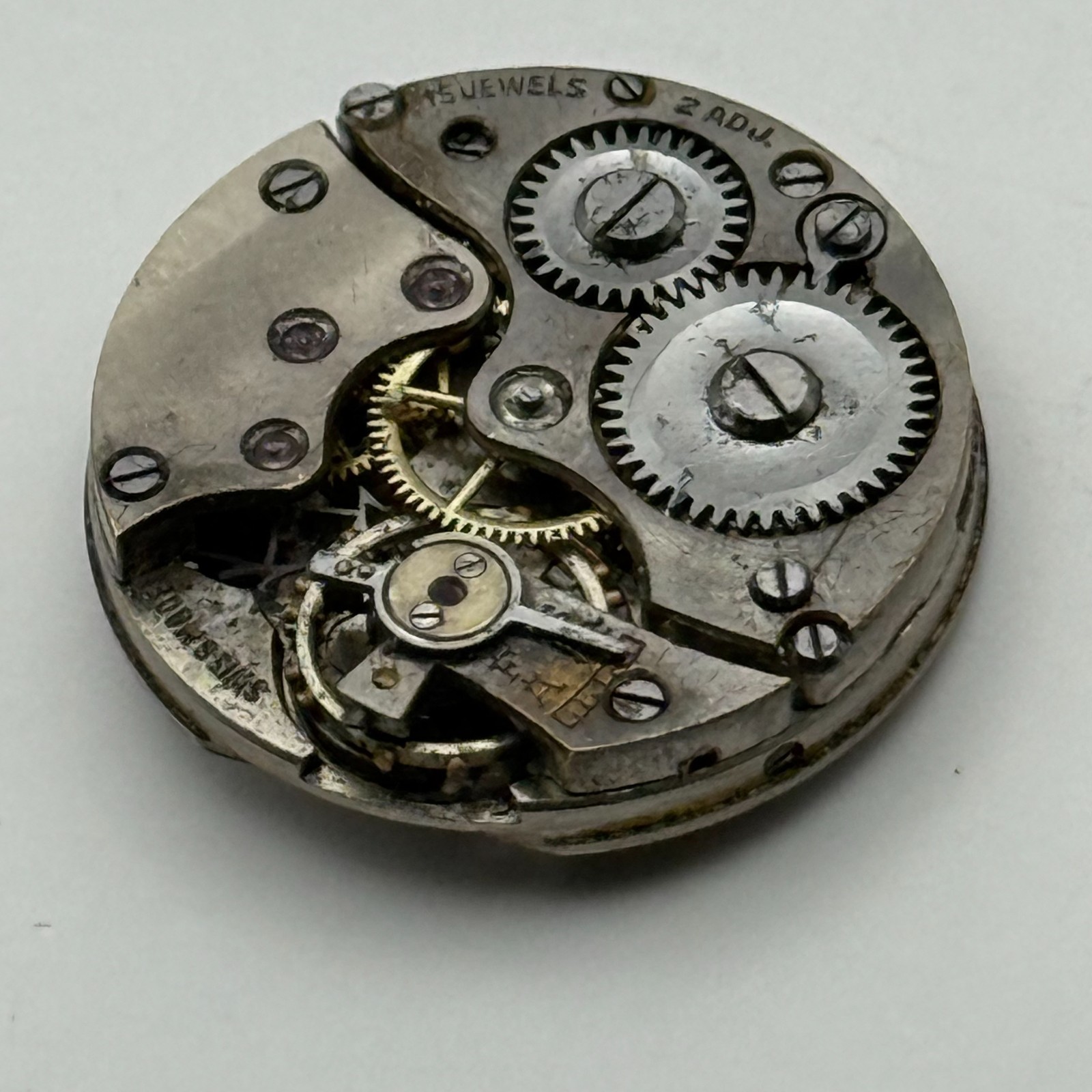 Buser Watch Movement 15 Jewels Swiss Manual Wind Vintage Parts Repair 23.2mm