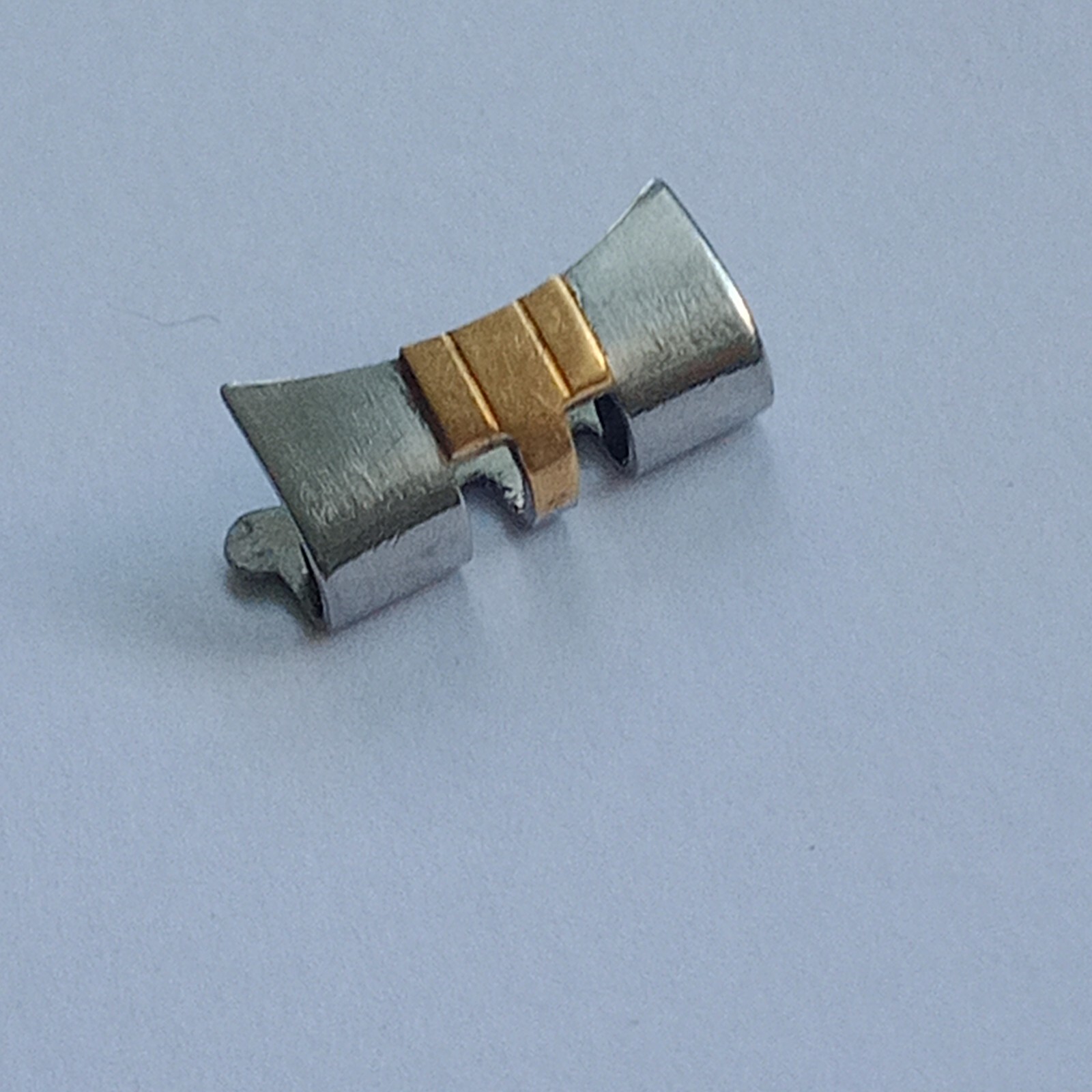Rolex 1 Piece Original Vintage 13mm 491 end link two tone steel Swiss #Z1