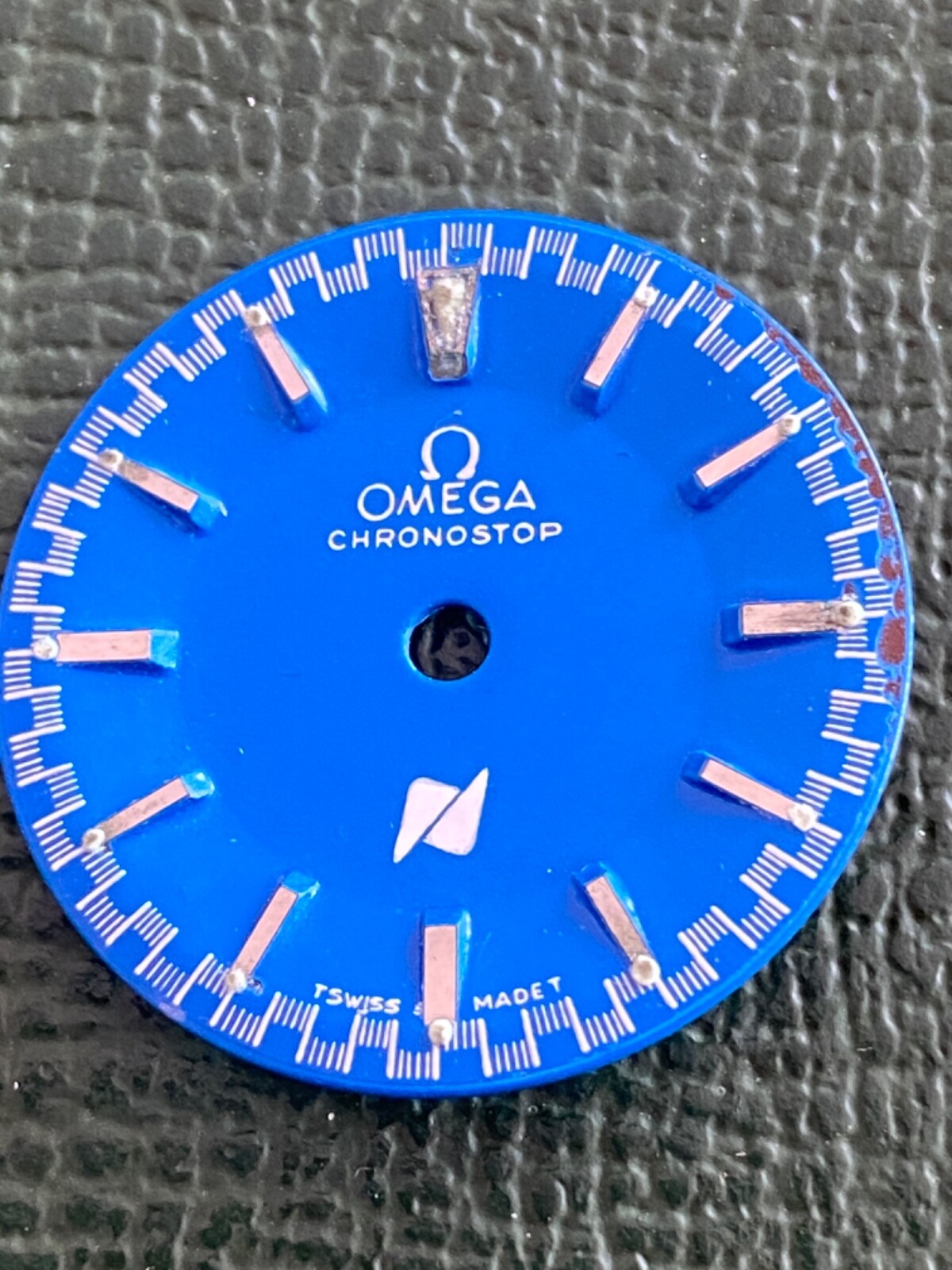 Authentic Vintage Omega Chronostope dial 28,5mm Blue Dial