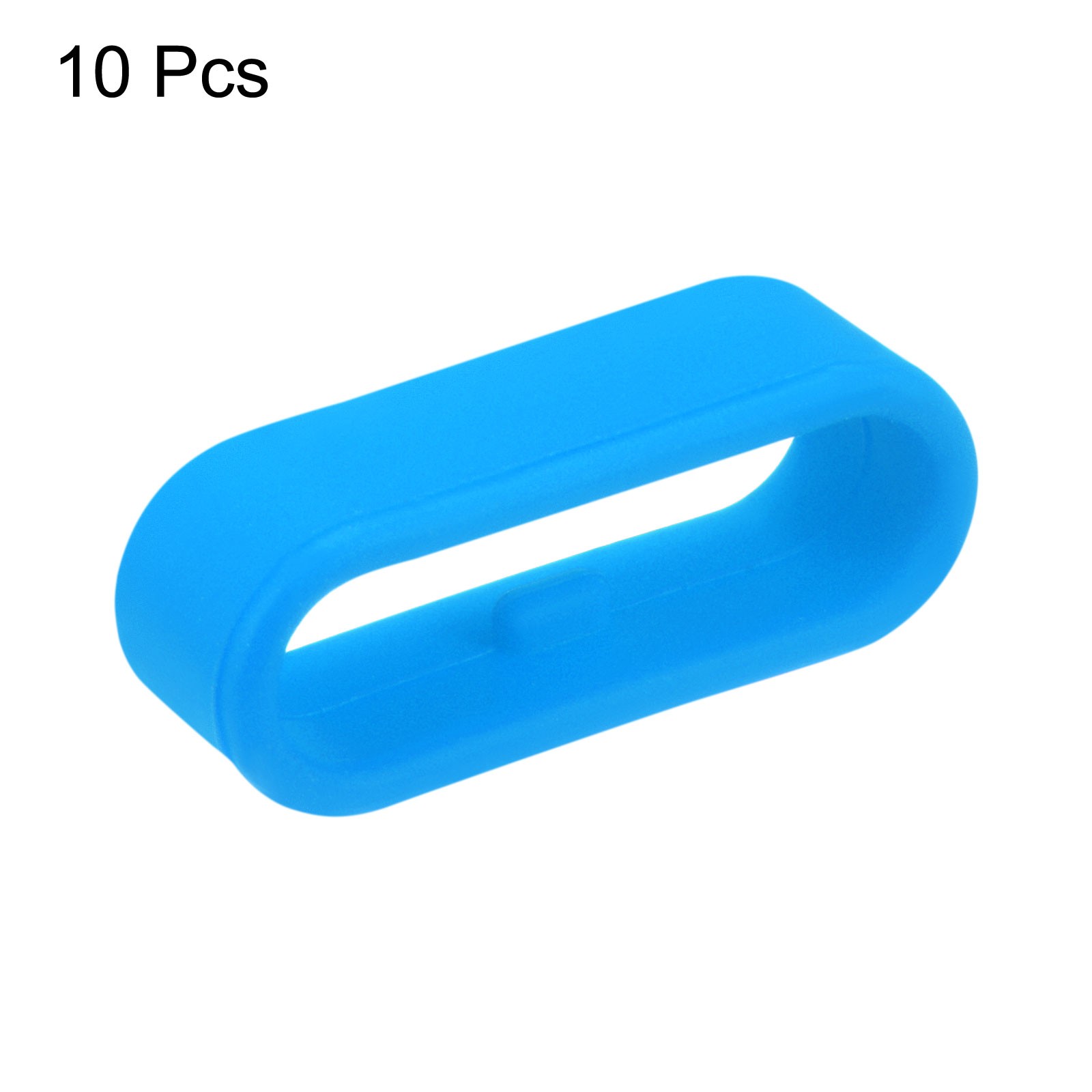 10Pcs Watch Band Strap Loops Silicone Fastener Rings for 20mm Band, Blue