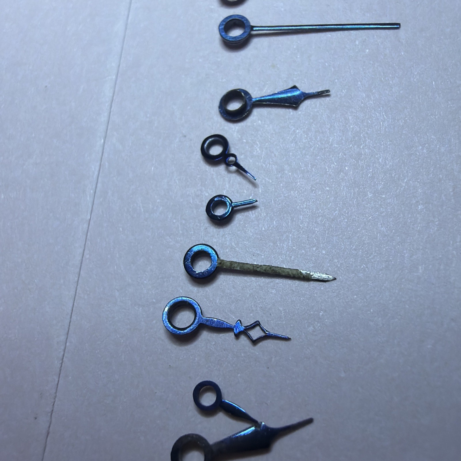 Lot #1 – 12 Blue Hour Hands – Assorted Sizes
