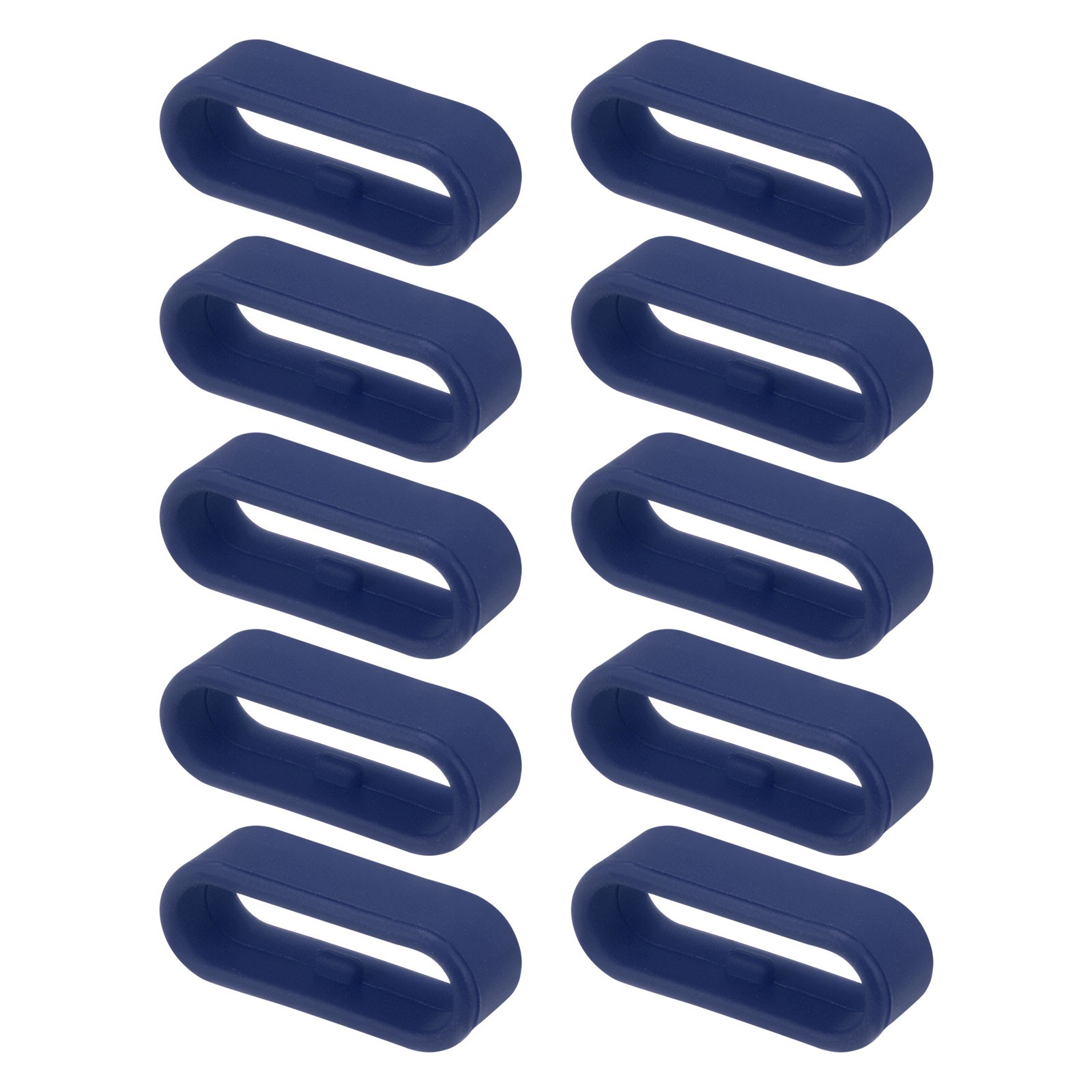 10Pcs Watch Band Strap Loop Silicone Fastener Rings for 20mm Band Midnight Blue