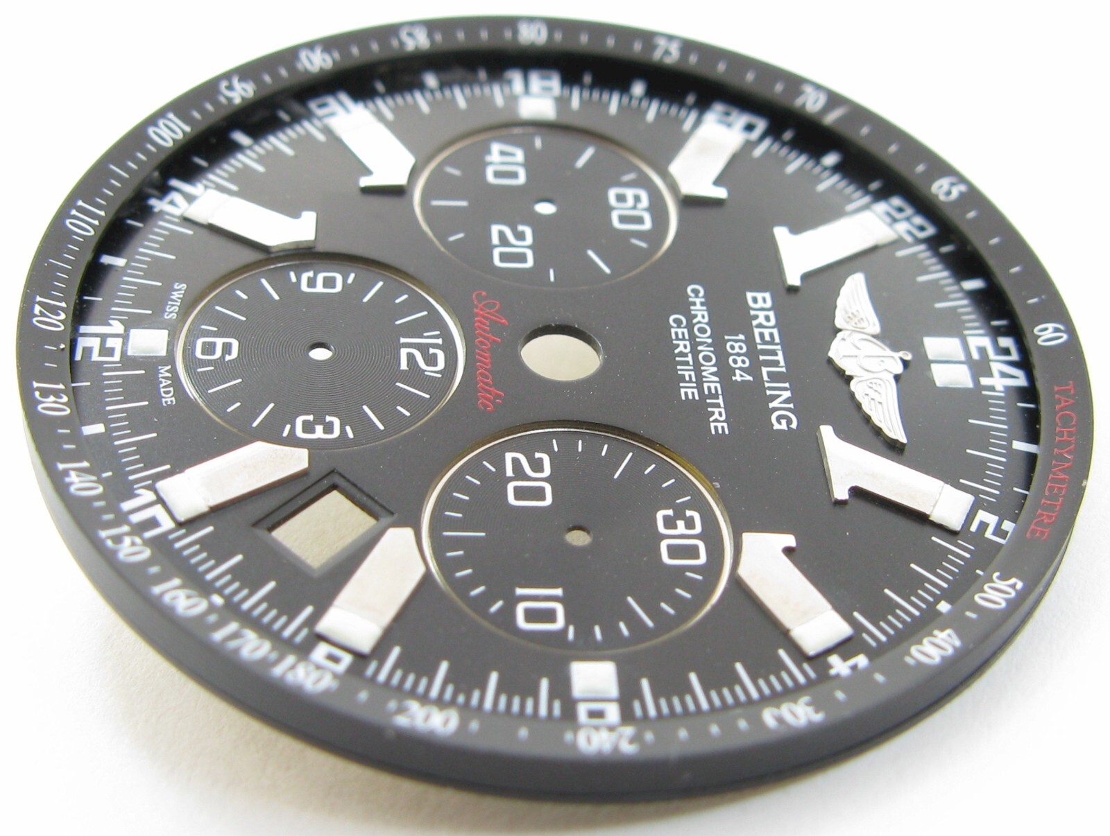 Black Dial Breitling 1884 Chronometre certifie with water marks on the markers