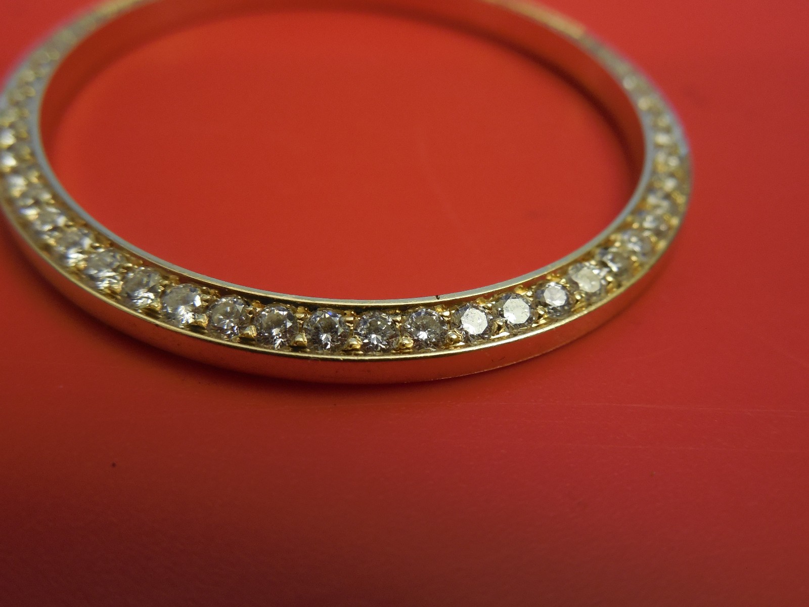 CUSTOM MADE SOLID 18K NATURAL DIAMOND BEZEL FOR 16018 OYSTER PERPETUAL DATEJUST