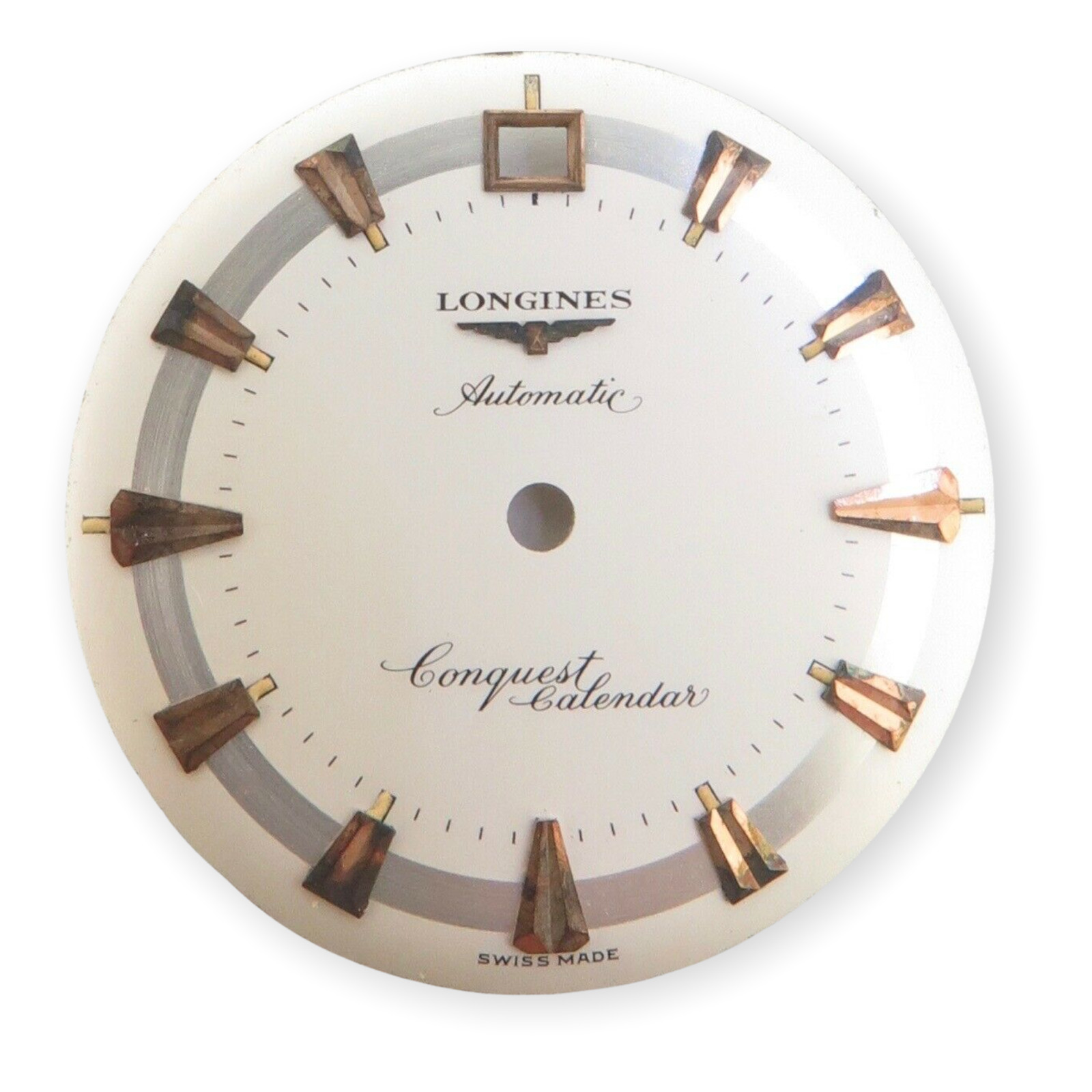 .Vintage Longines Conquest Calendar Pink Gold Baton 9025 Dial- Authentic #292