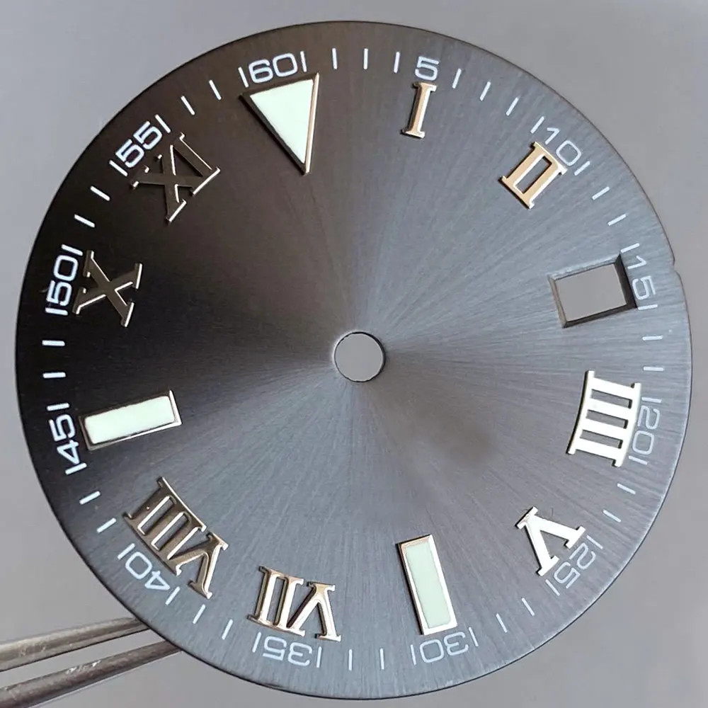 Tandorio New Roman Numeral Sunburst Dial 29mm Watch Dial Face For NH35 NH36 NH38