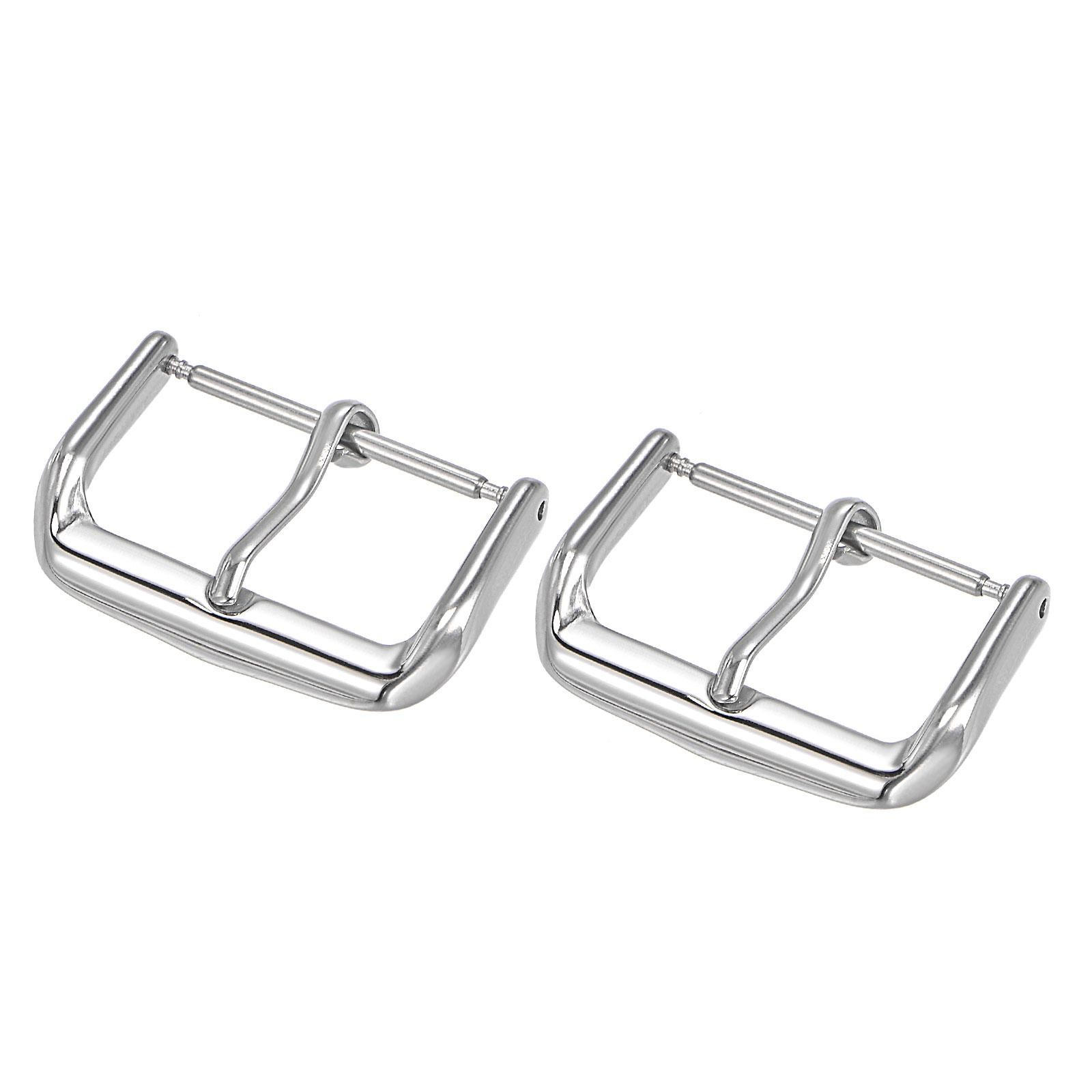 Buckle strap watch, 316 polished steel, silver for 22mm 2pcs