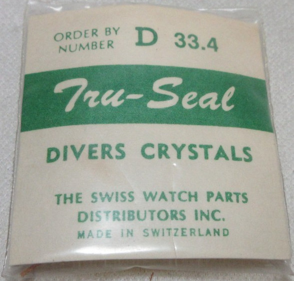 TRU SEAL DIVERS ROUND WATCH CRYSTAL D 33.4 WATERPROOF REPLACEMENT PART #454
