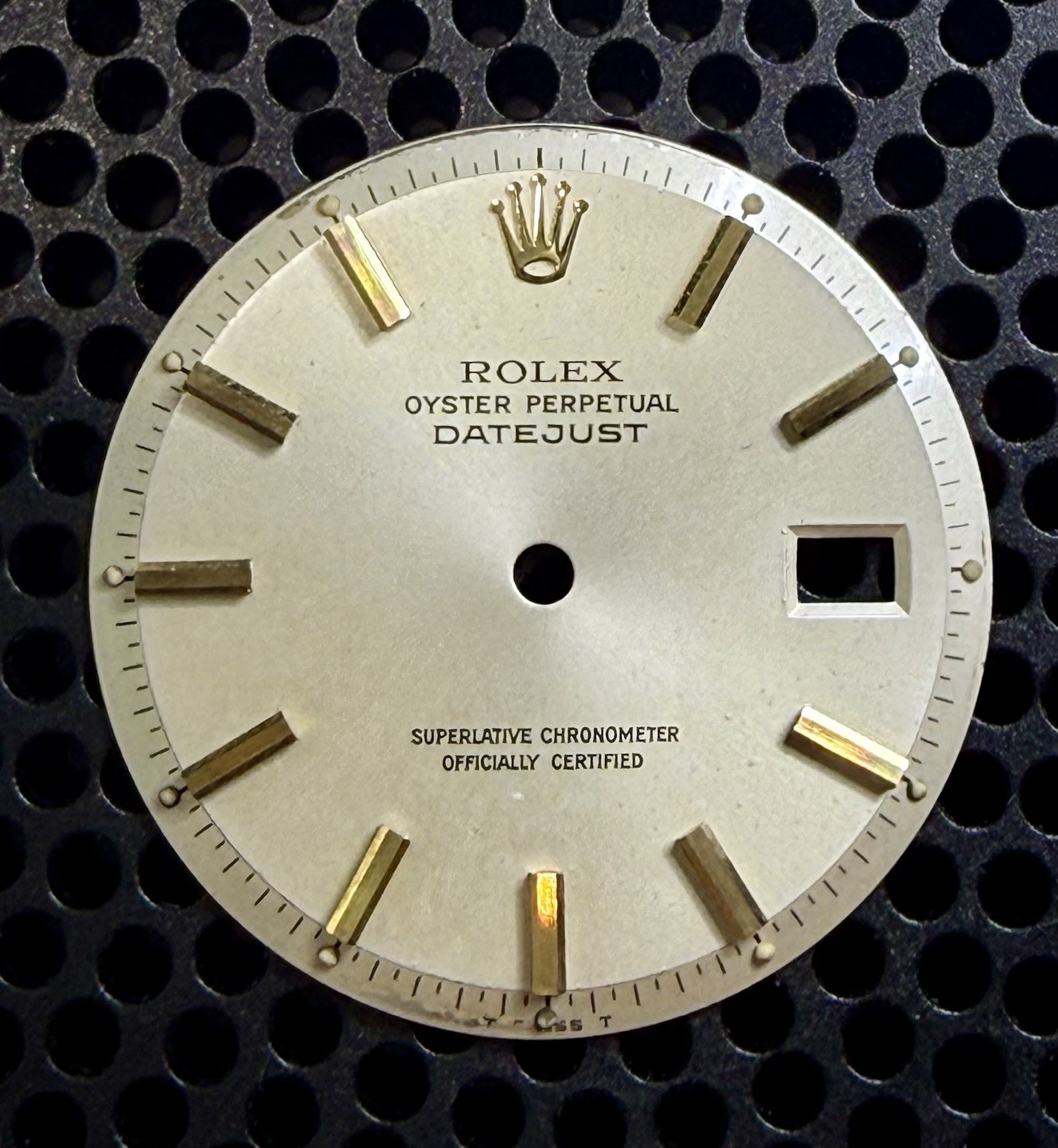 Rolex 28.5mm Datejust Silver Dial Gold Stick 1601/1603, Genuine Part