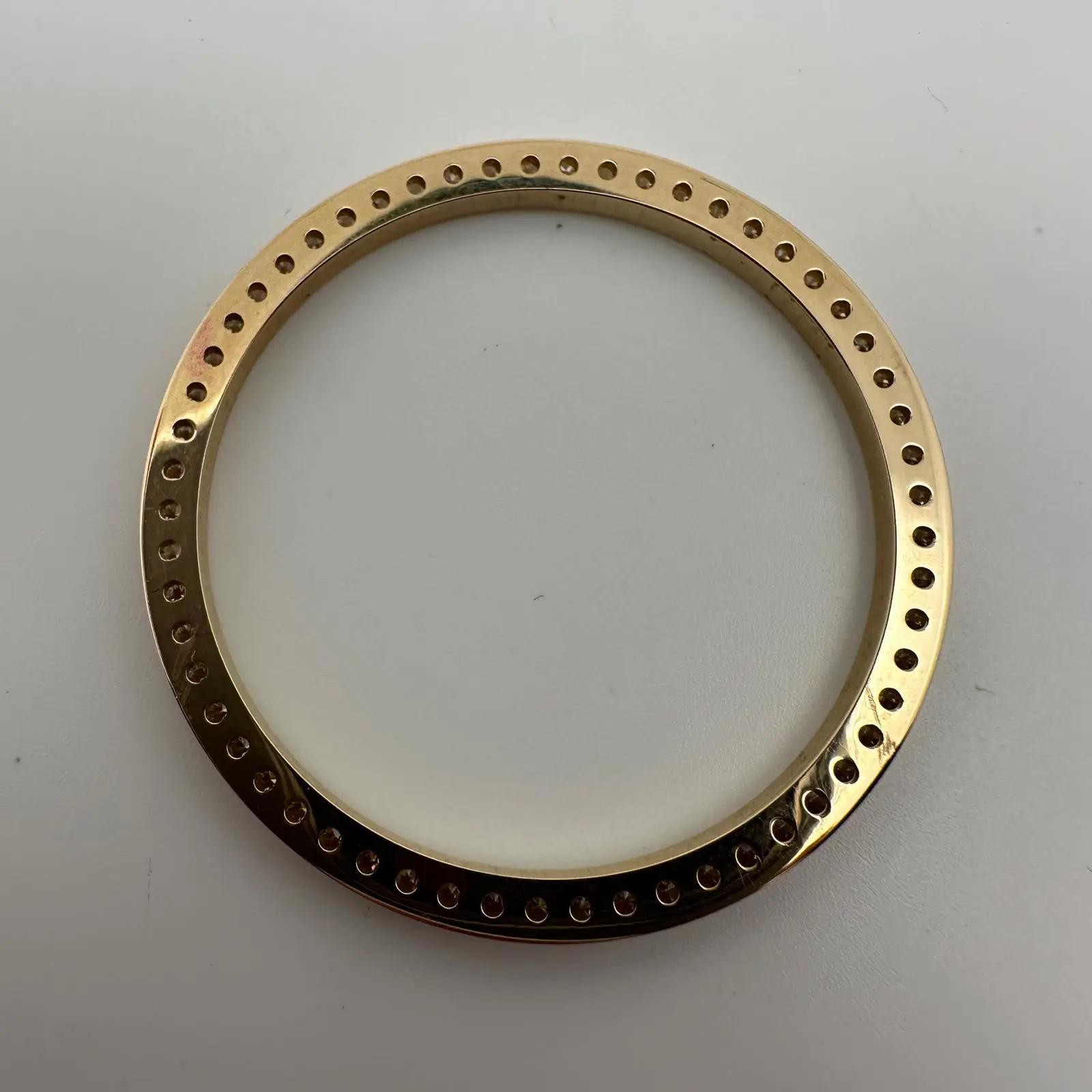 Custom 36mm 14K Yellow Gold 1 Ct Diamond Bezel For Datejust Model.