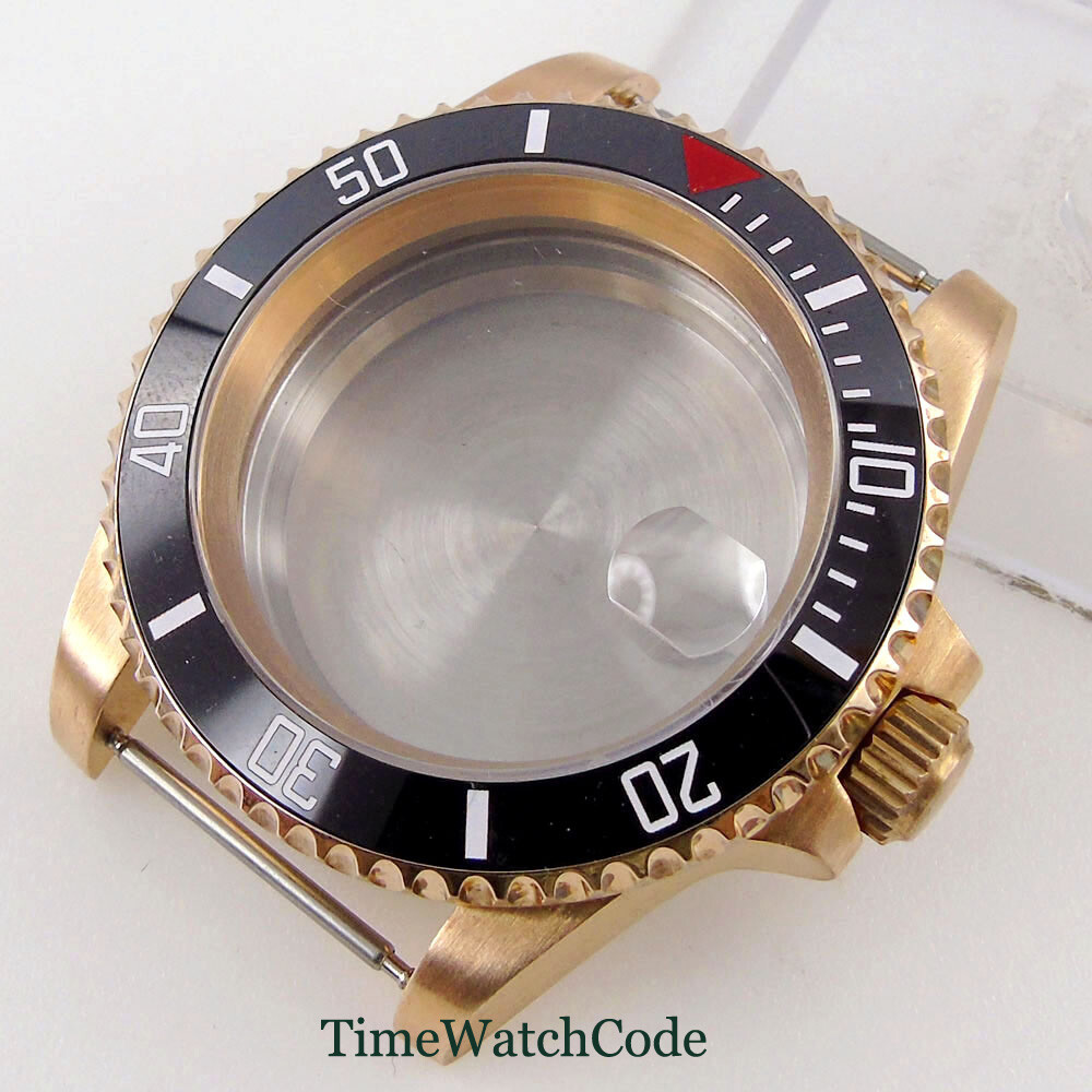 40mm CUSN8 Solid Bronze Diver Watch Case Fit NH35 ETA2824 PT5000 Sapphire Glass