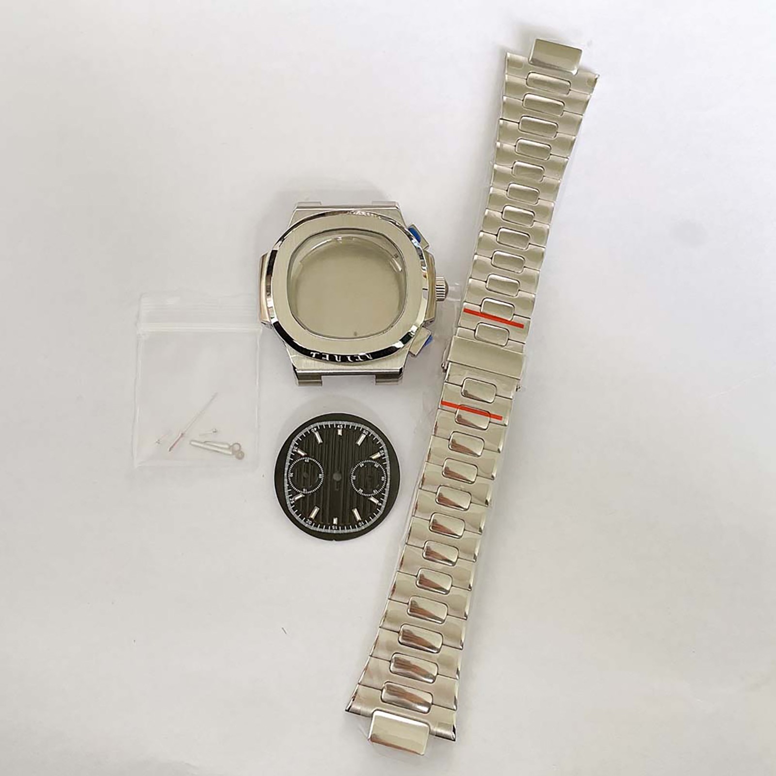 41MM Steel Watch Case Watch Strap Set with Dial Watch Hands For VK61 Movement