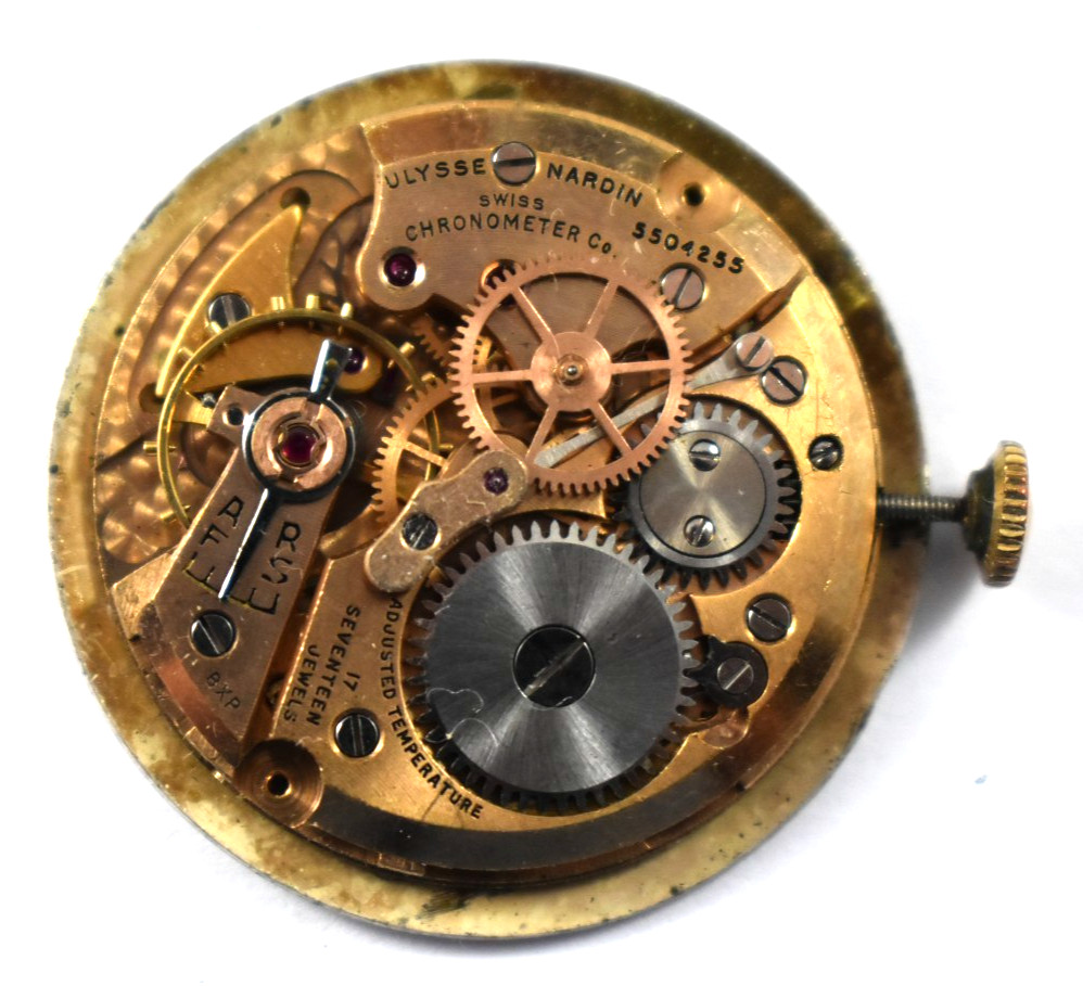 Vintage Ulysse Nardin Manual Wind 17J Wrist Watch Movement lot.g