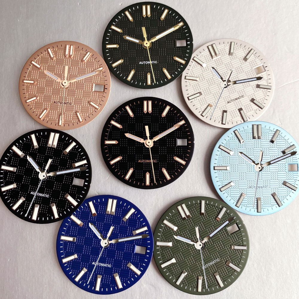 28.5mm Luminous Watch Dial Face Baton Indices Date Fit NH35 NH36 NH70 Movement