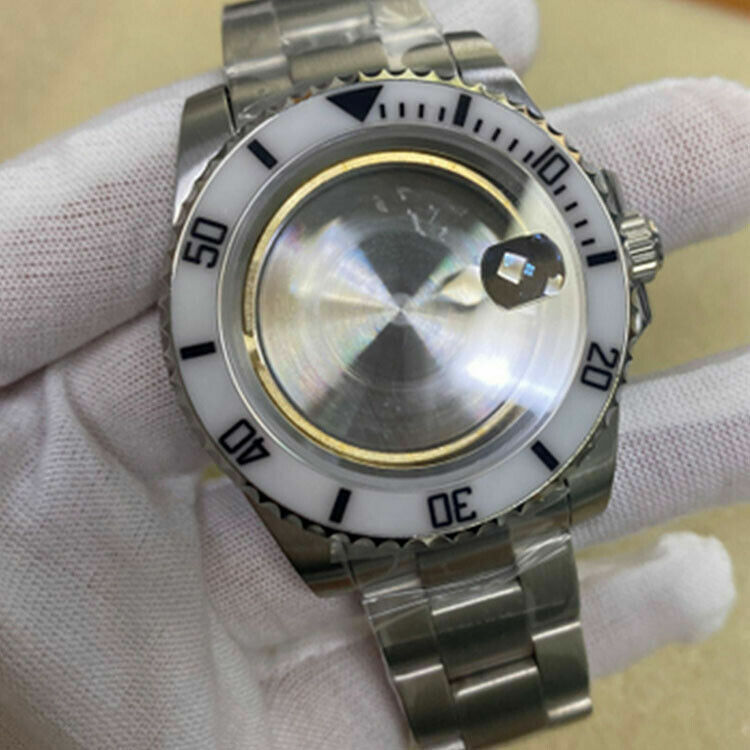 40MM Stainless Steel Bezel Watch Case w/ Band Strap for ETA 2836 Watch Movement