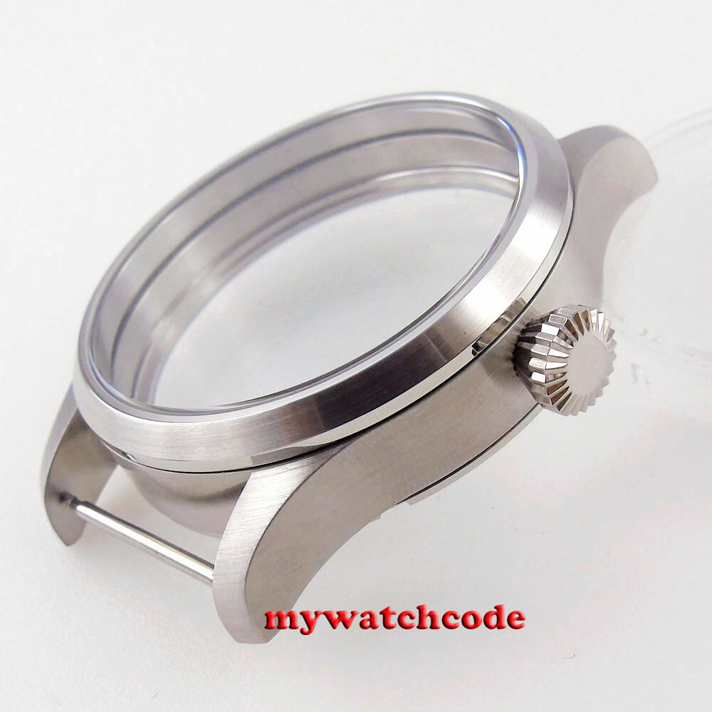 brushed 42mm sapphire glass 316L steel PVD Watch Case fit ETA 6497 6498 ST3600