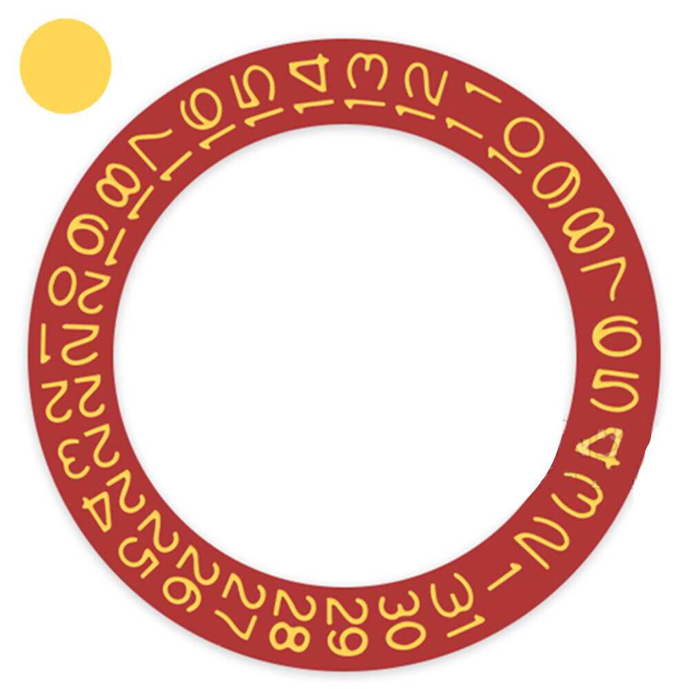 Red Background Mustard Yellow Font Disk Date Wheel Datedisk for NH35 NH36