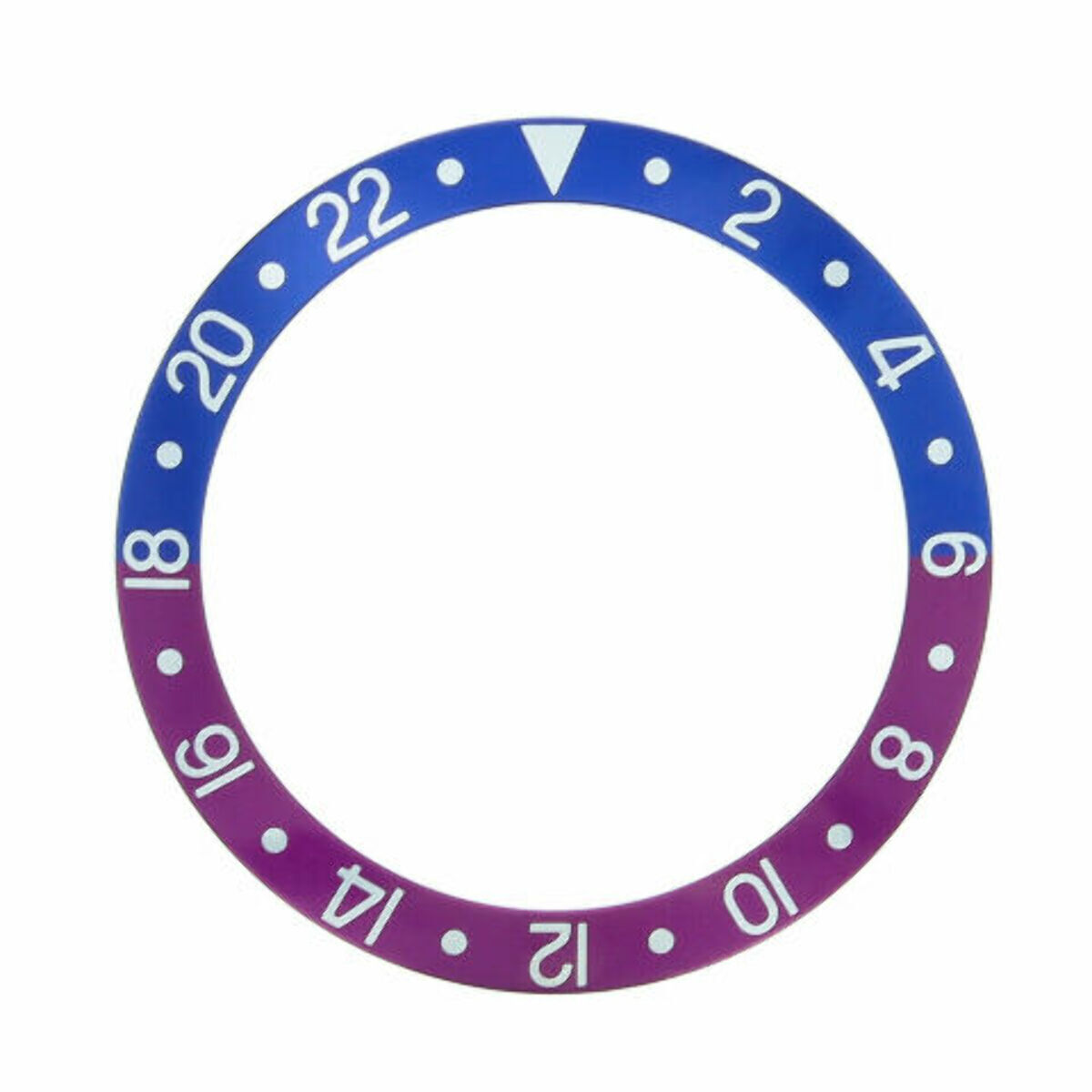BEZEL INSERT FOR VINTAGE ROLEX GMT I 1675 16750 FUCHSIA BLUE AND RED/PINKISH