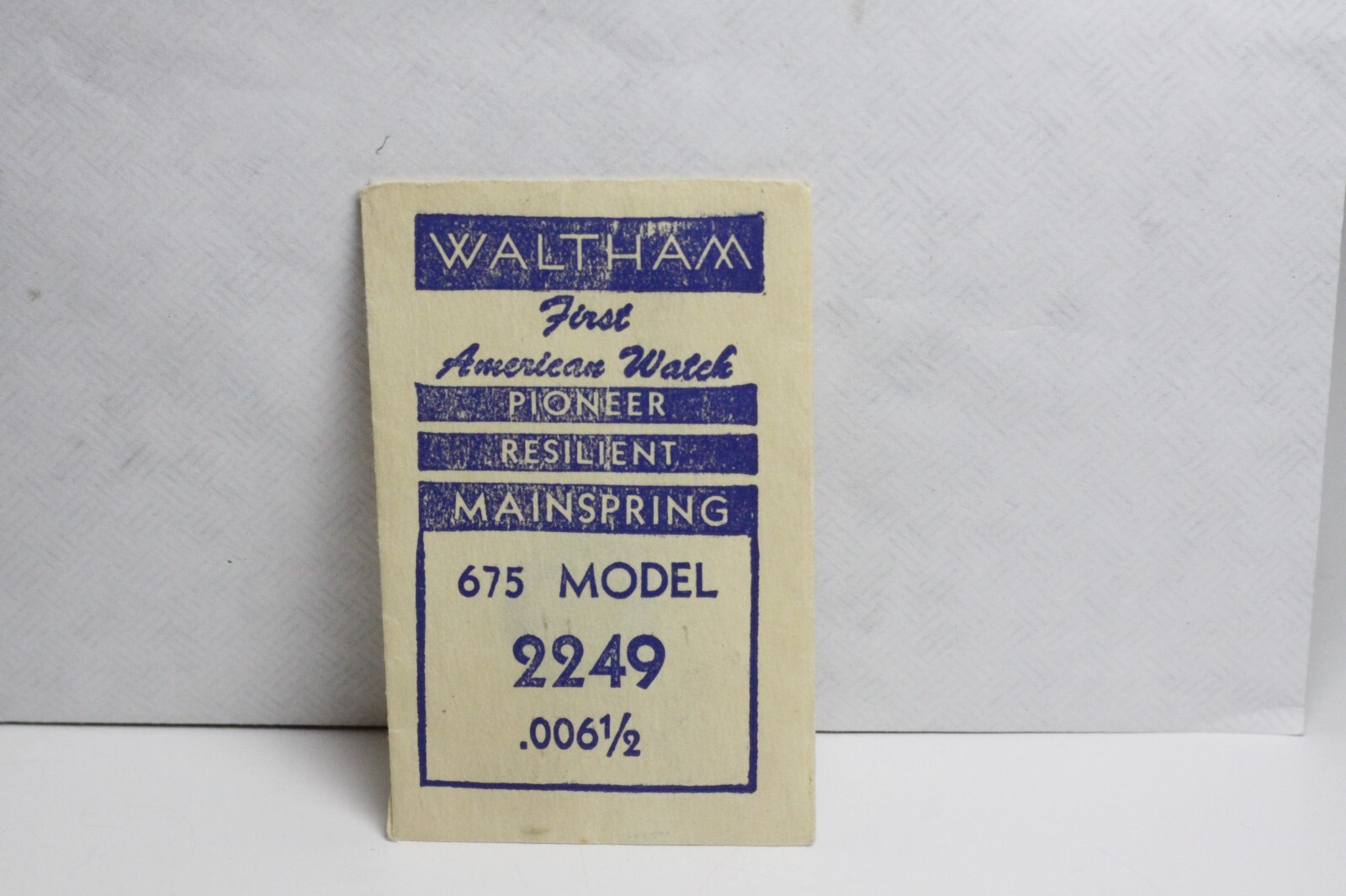 WALTHAM PIONEER UNIT #2249 675 model STRENTH .0065 17V