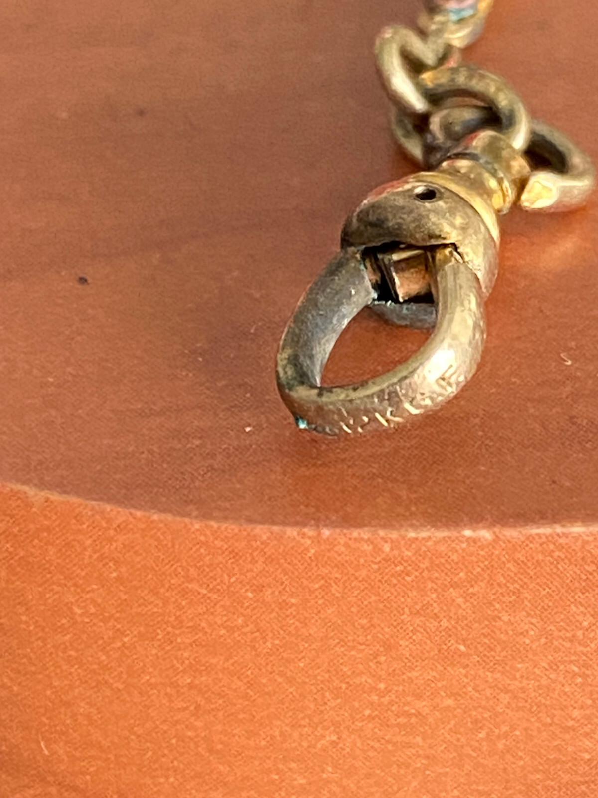 VINTAGE 12 INCH POCKET WATCH CHAIN, 1/20TH 12K YELLOW GOLD FILLED