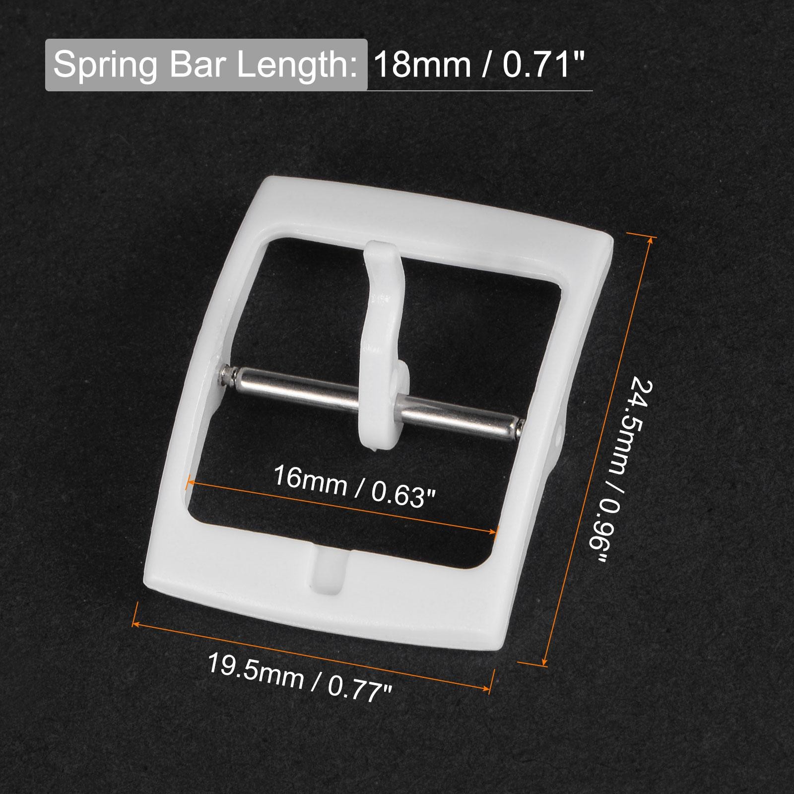 Watch strap plastic buckle for 16mm width white 2pcs