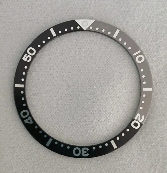 Black & Grey 38mm Flat Aluminium Bezel Insert For Dive Watch Seiko Mod SKX SRPD