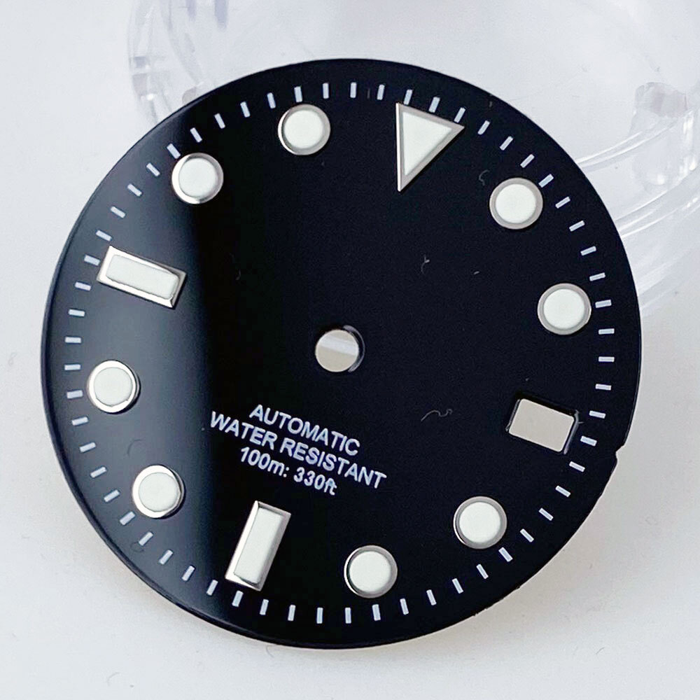 29mm Black Blue Green Luminescent Dial and Hands fit NH35 NH36 Movement