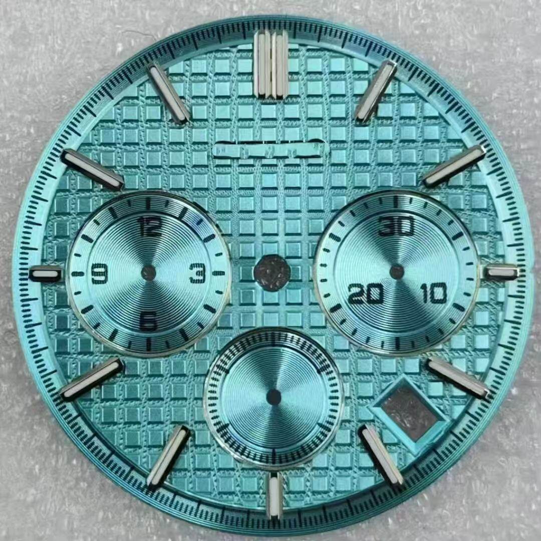 31.8mm Farmhouse Oak Watch Dial Green Luminous for VK63 Movement Watch Parts