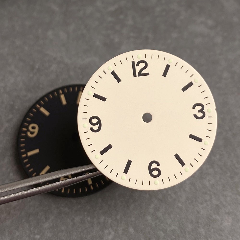 Luminous 29mm Beige/Black Pilot Watch Dial Fit NH35 ETA2824 PT5000 Miyota8215