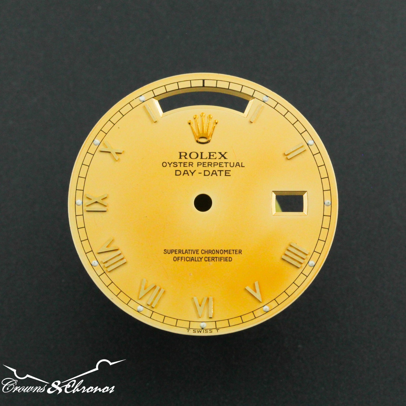 Rolex Day Date Ref 18038 18238 Gold Roman Replacement Dial Damaged