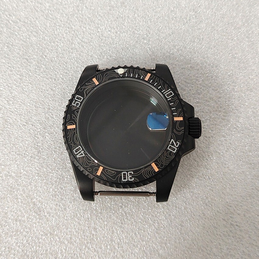 SUB 40MM Watch Case + Frosted Bezel Sapphire Glass for NH35/NH36 Movement