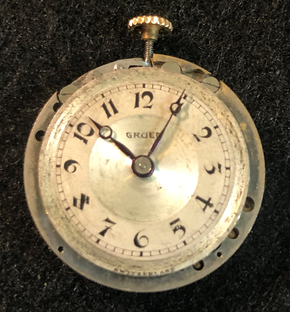 Vintage Gruen Guild Cal 194 Pendent Watch Movement Parts/Repair 15j Swiss