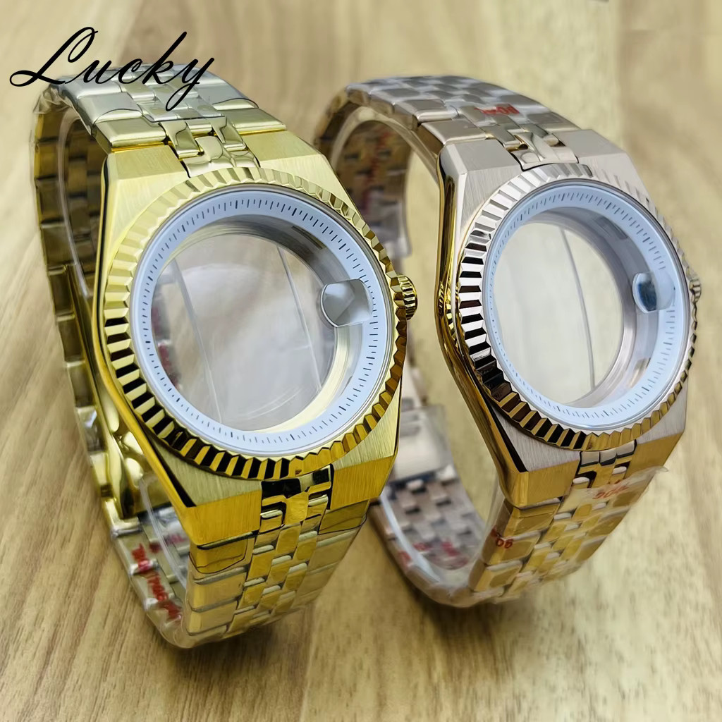 Rose Gold Land Dweller NH35 Mod Kit Style 39.5mm Case Sapphire Steel Watch Parts