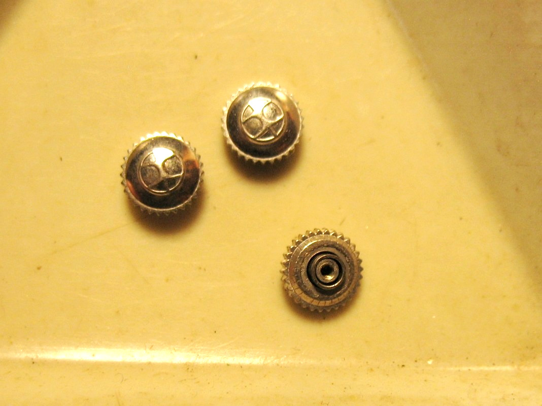 lot of 3 NOS Hamilton Wrist Watch Crowns 5mm Tap 10 White