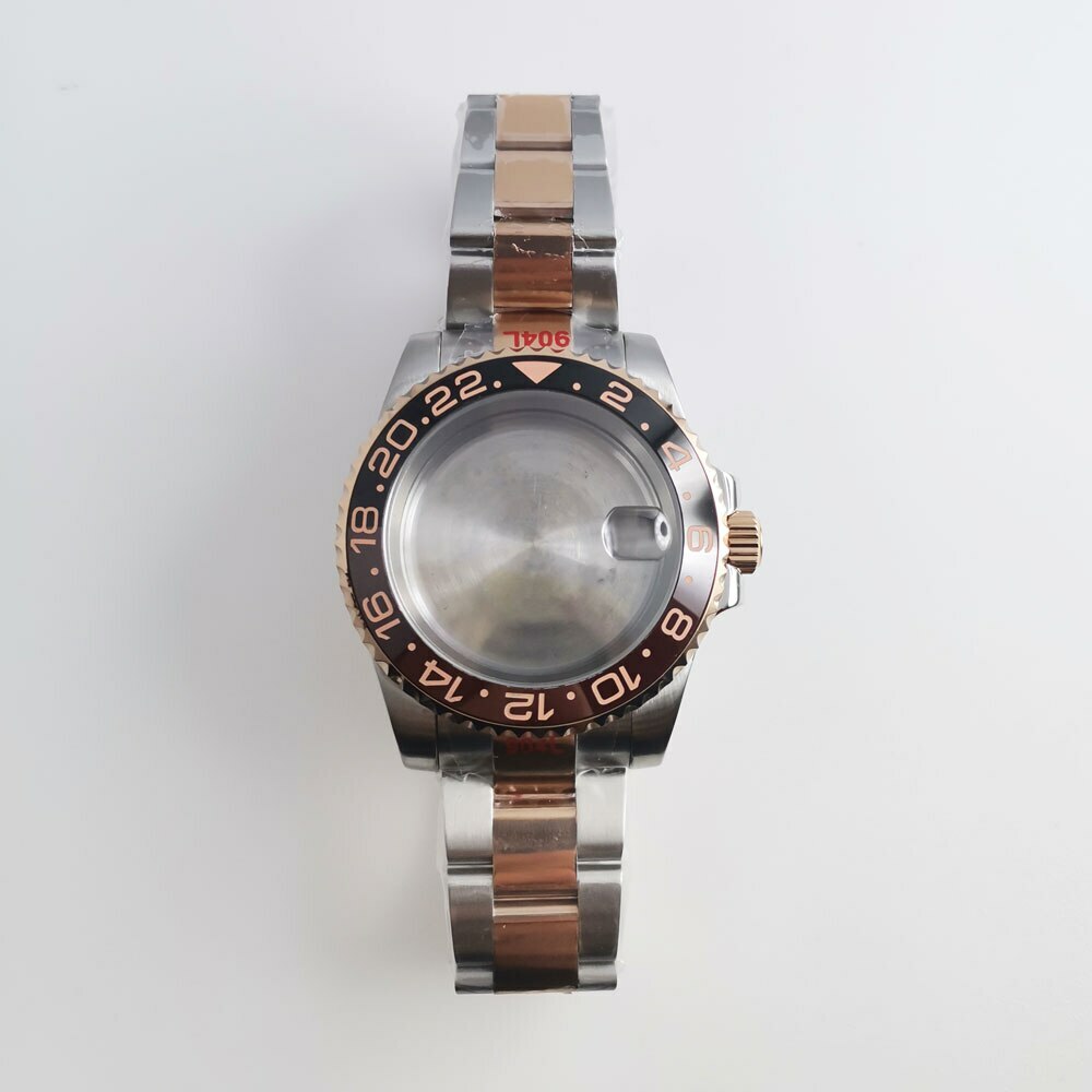 BLIGER fit NH35A NH36A ETA 2824 MIYOTA 8215 Two Tone Rose Gold Watch Case Oyster