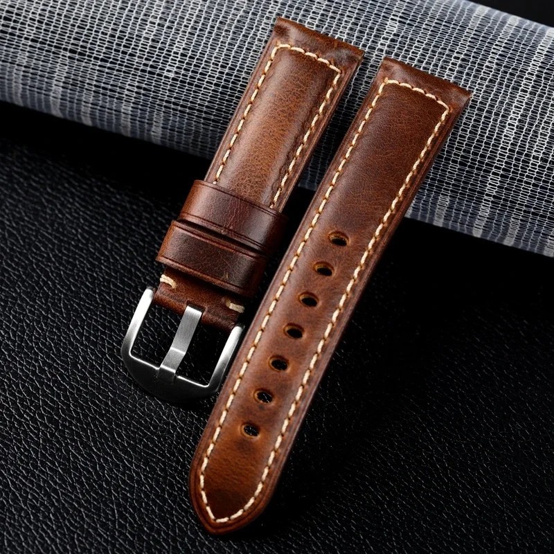Premium Leather Watch Strap 20mm 22mm 24mm Replacement Band