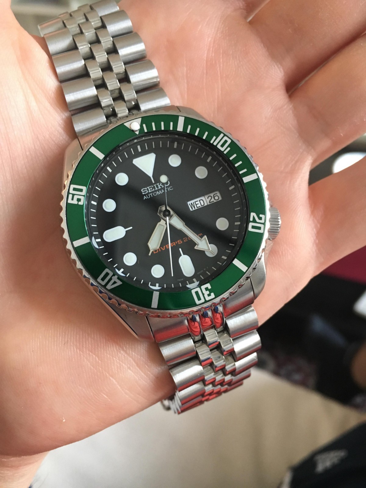 NEW GREEN SUB STYLE FLAT BEZEL INSERT 38MM LARGE DIVERS SKX007/7002-7001/6309
