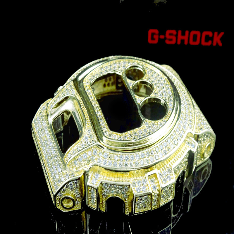 CASIO G-SHOCK/G SHOCK DW 6900 2-PIECE YELLOW CZ ON YELLOW WATCH BEZAL 2 CTW NEW