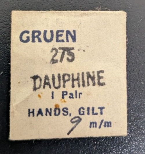 1 Pair / Set Of NOS Gruen 275 Gilt/Gold Tone Dauphine Wrist Watch Hands 9mm