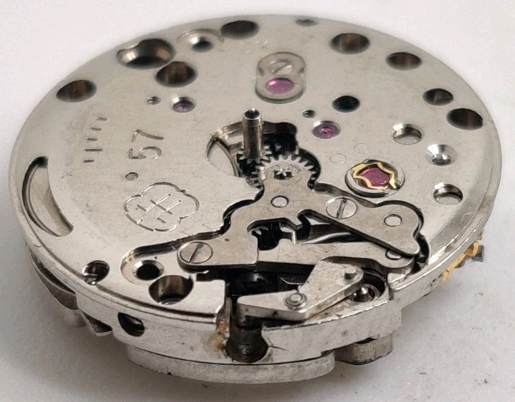 Vintage FHF 57 High Grade 17 jewel watch movement Runs For Repair