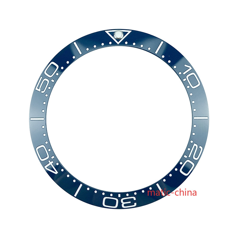 Lume 38mm Black/Blue Ceramic Bezel Insert Fit SKX Mod Sea Master Sub Diver Watch