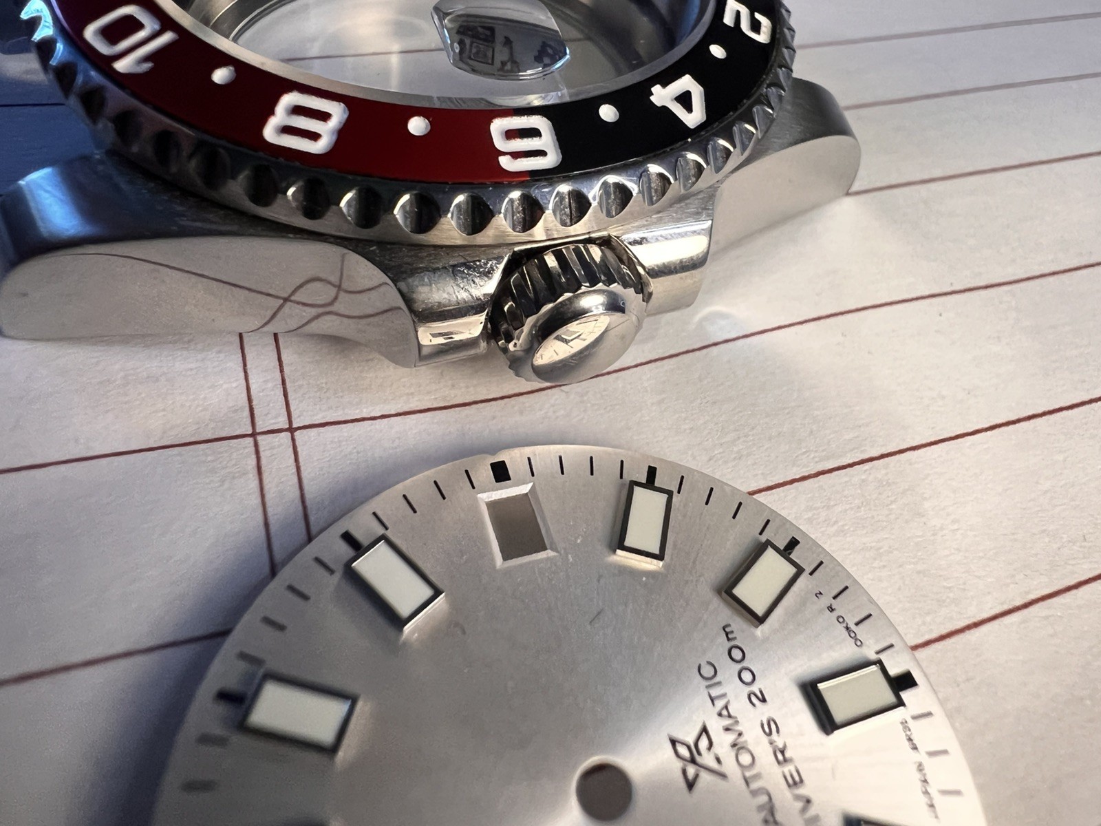 NH35 NH34 case and Dial -Coke Ceramic GMT Bezel w/Silver Dial fast ship 40mm