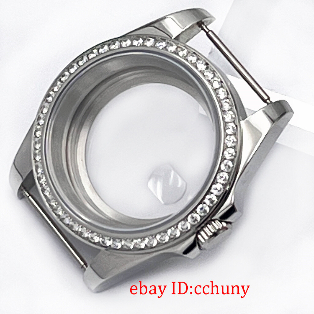 36mm silver/black/gold watch case sapphire fit NH35 NH36 ETA2824 PT5000