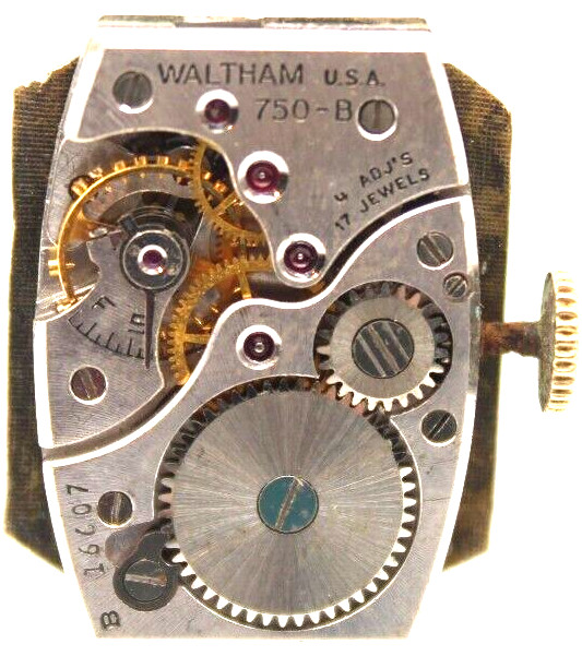 WALTHAM GRADE 750-B WATCH MOVEMENT 17j B16607 16.7×24.1mm (GC2)