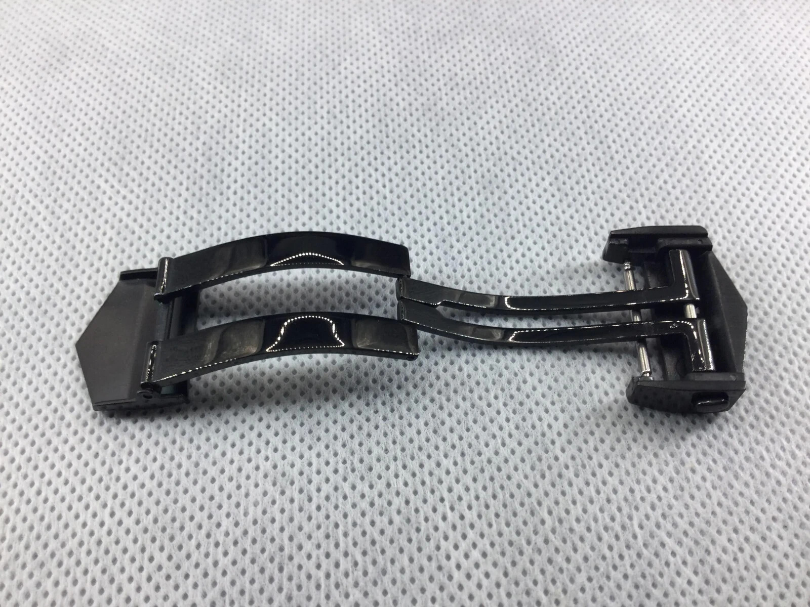20MM BLACK DEPLOYMENT CLASP BUCKLE FOR TAG HEUER S/S MONACO CARRERA OEM DESIGN