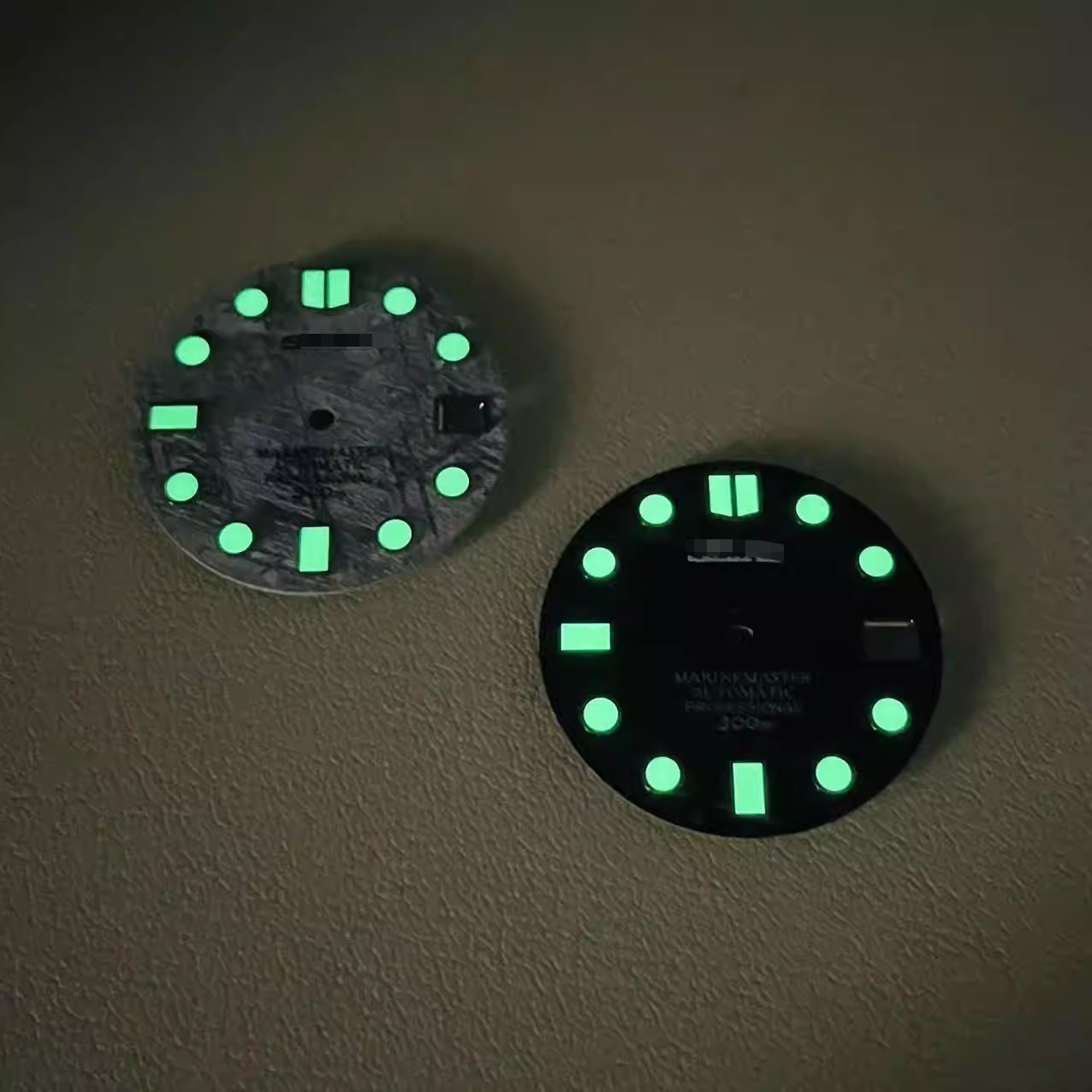 28.5mm Watch Dial Green Luminous For NH35 NH36 Movement Meteorite Pattern