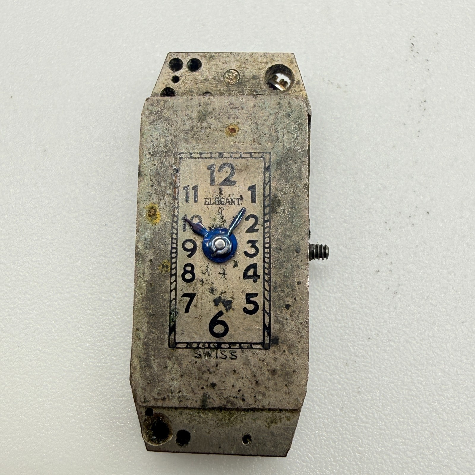 Vintage Rado Watch Co 17J Baguette Movement & Dial – Elegant – Parts/Repair