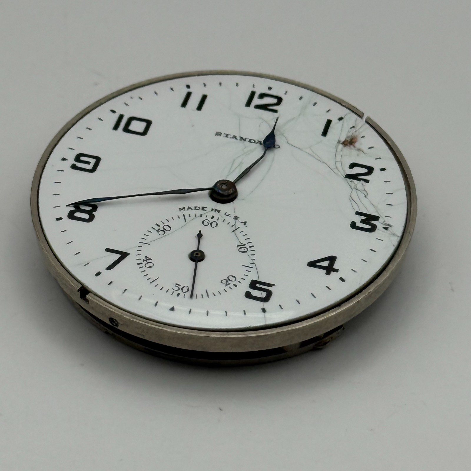 New York Standard Pocket Watch Movement USA Watch Co 15J Sub Seconds Parts 36mm