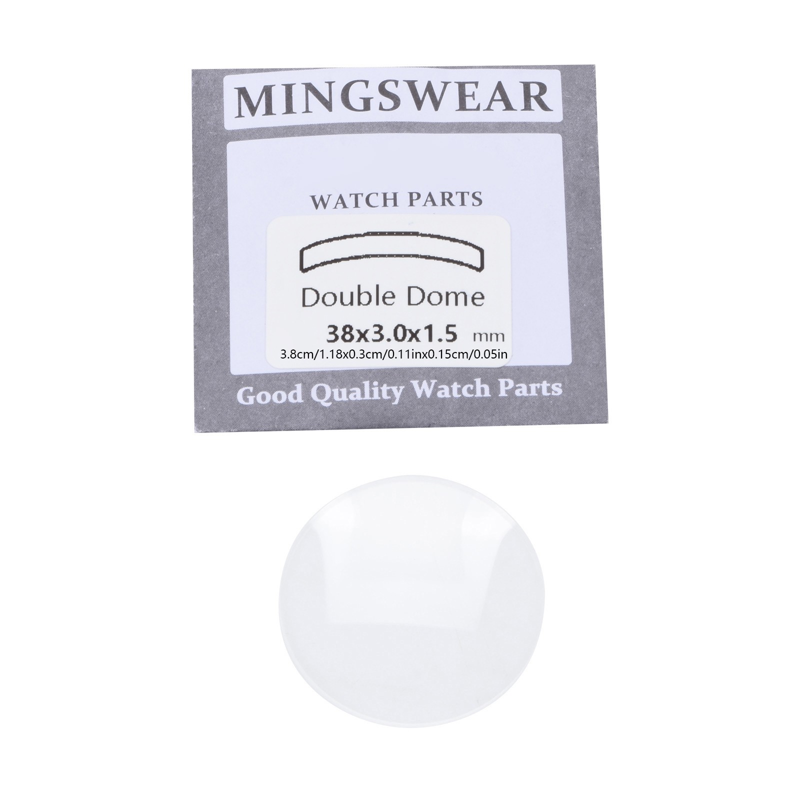 38*3.0*1.5mm Double Domed Mineral Watch Crystal 30mm Diameter Concave Glass ff